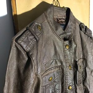 Faux Brown Leather Jacket